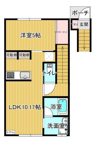 グランデアン(1LDK/2階)の間取り写真