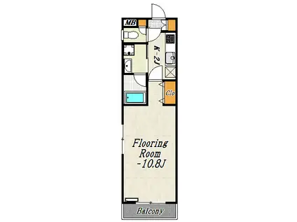 クオーレ(1K/1階)の間取り写真