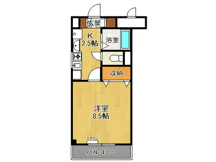 ツインステージ南花屋敷(1K/3階)の間取り写真