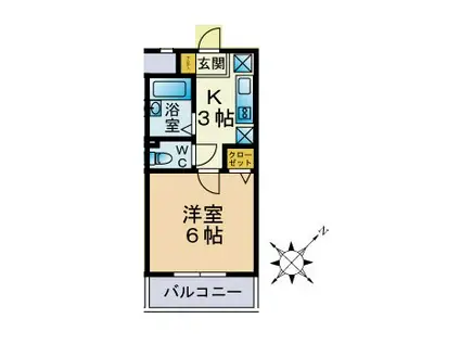 ロジュマンMK(1K/1階)の間取り写真