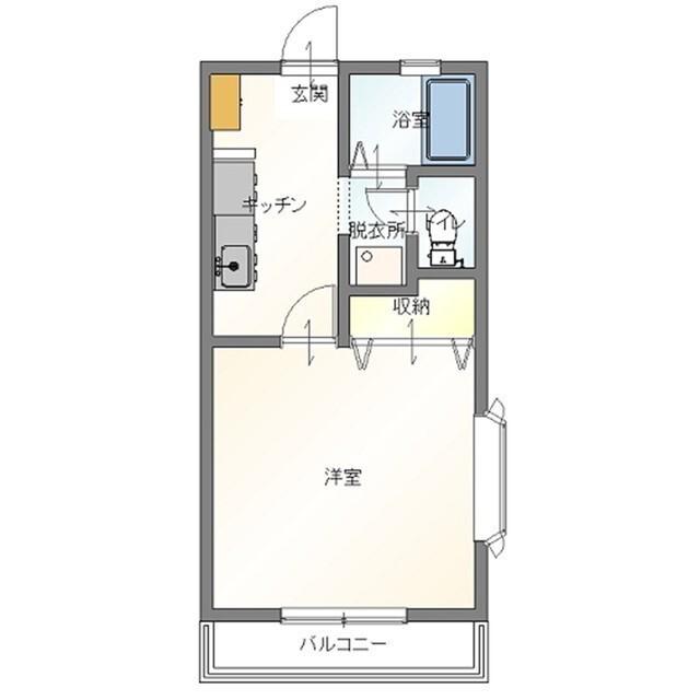 ビーラインNR B(1K/1階)の間取り写真