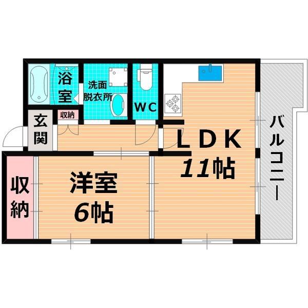 カーレンベルグ(1LDK/5階)の間取り写真
