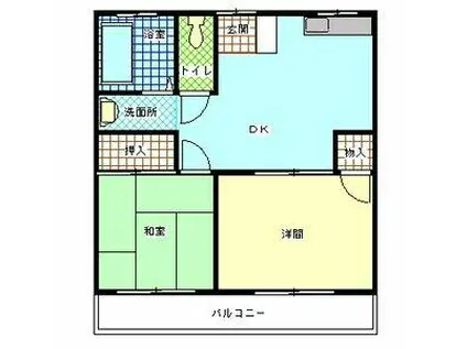 ジュネスハウス(2DK/3階)の間取り写真