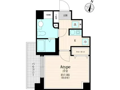 KONOMI TOKIWADAI(1K/6階)の間取り写真