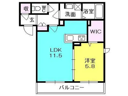 SOL.LEVANTE.XI(1LDK/2階)の間取り写真
