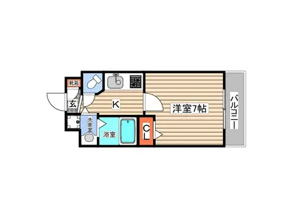 オリオリシティVII(1K/4階)の間取り写真