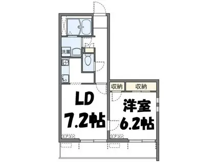 ケルスランド(1LDK/1階)の間取り写真