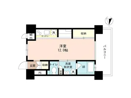 エクセルコート戸田公園(ワンルーム/8階)の間取り写真