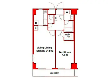 イーリスネオ(1LDK/10階)の間取り写真