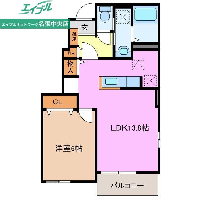 ヴェラルーナ名張II(1LDK/1階)の間取り写真
