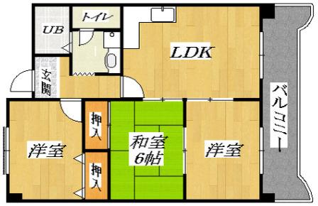 レグルス我孫子(3LDK/9階)の間取り写真