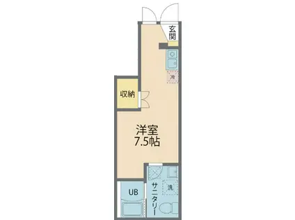 カインドネス八王子大塚C棟(ワンルーム/1階)の間取り写真