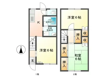 コーポ泉2号棟(3K/2階)の間取り写真