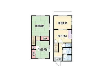 YOKハイムI(3DK/1階)の間取り写真