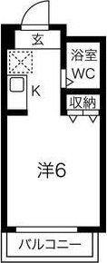 ラフォーレ大桐(1K/4階)の間取り写真