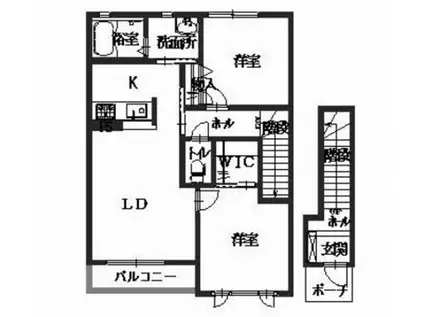 モン・ヴィラージュ(2LDK/2階)の間取り写真