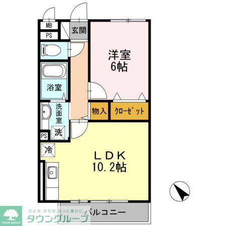アピーズ(1LDK/3階)の間取り写真