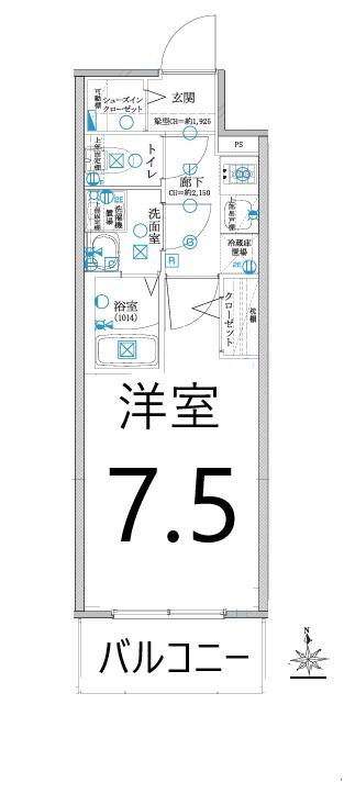 ディアレイシャス名古屋太閤通IV(1K/8階)の間取り写真