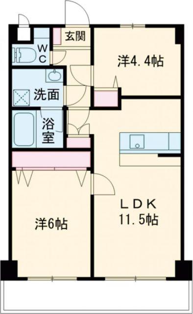 ライフポート松栄(2LDK/2階)の間取り写真