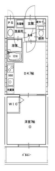 ピアマーレ医大南(1DK/4階)の間取り写真