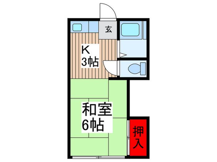 泉ハイツ(1K/1階)の間取り写真