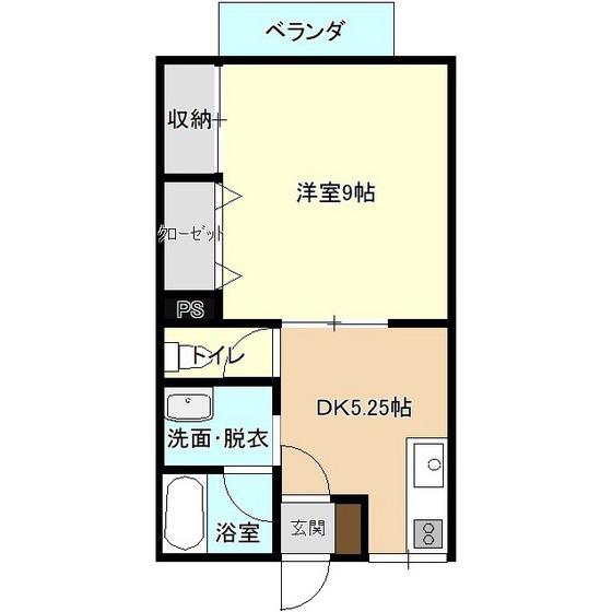サニーガーデン(1DK/2階)の間取り写真