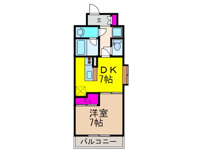 サンロイヤルスミ(1DK/3階)の間取り写真