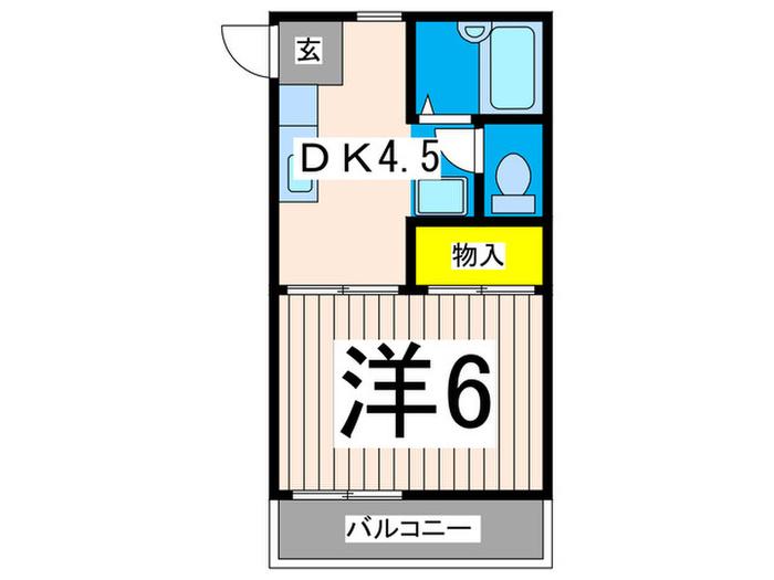 ハイネス小林A(1DK/2階)の間取り写真