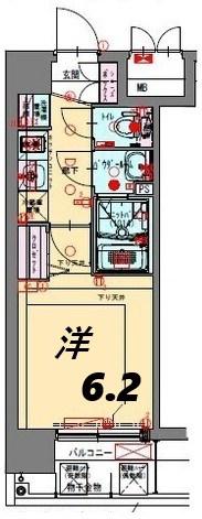 プレサンスOSAKA三国ネオス(1K/8階)の間取り写真