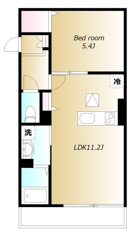 カーサビアンカ(1LDK/1階)の間取り写真