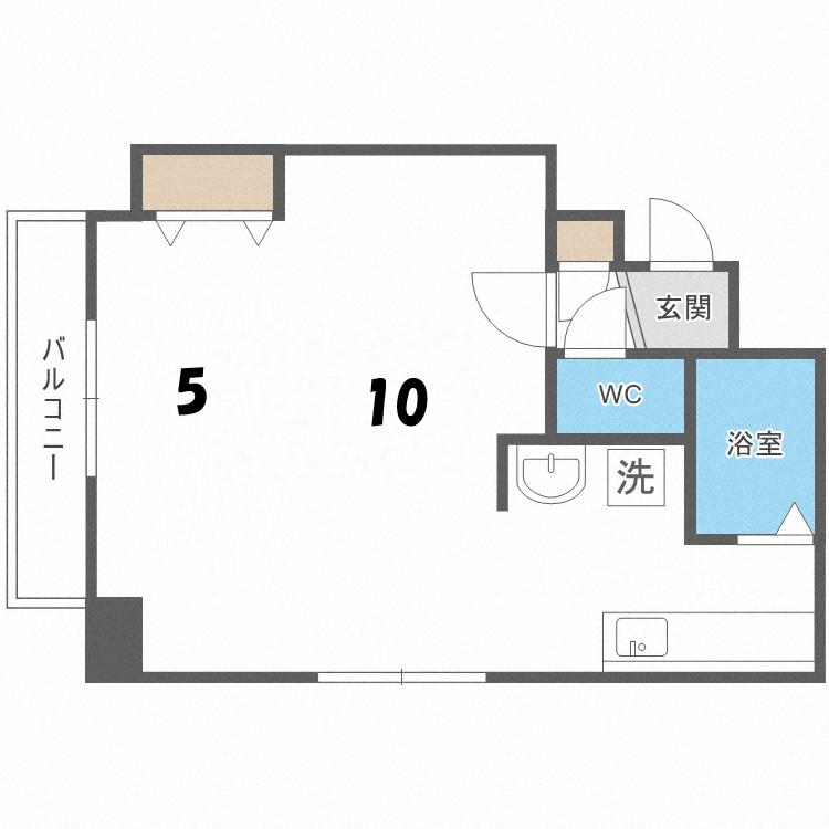 パークヒルズ豊平11(1LDK/8階)の間取り写真