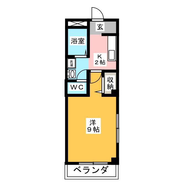 HAIRNS HANDA(1K/2階)の間取り写真
