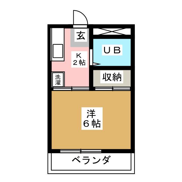 シティーハイツ(1K/3階)の間取り写真