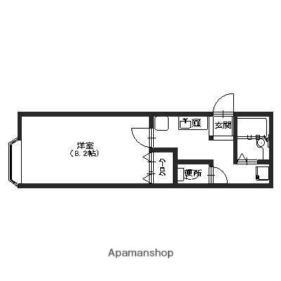 緑樹II(1K/1階)の間取り写真