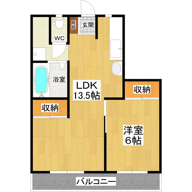 フラーンジュ(1LDK/3階)の間取り写真