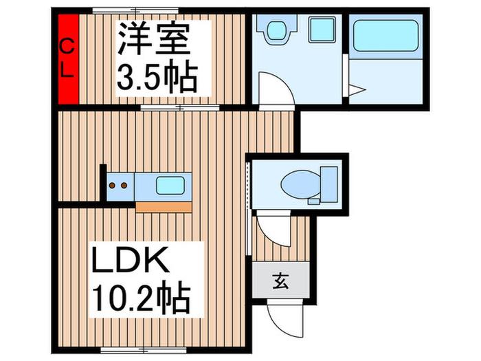 リーブルファイン吉川保(1LDK/1階)の間取り写真