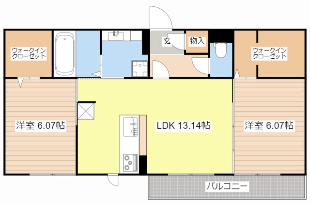 LIEBLICH(2LDK/2階)の間取り写真