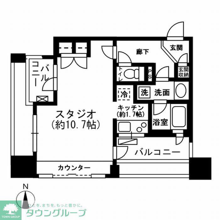 レジディア市ヶ谷(ワンルーム/2階)の間取り写真