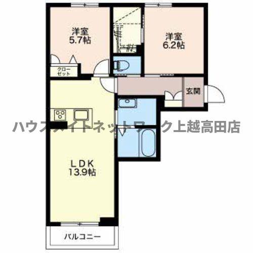 マストテラス上越春日野(2LDK/3階)の間取り写真