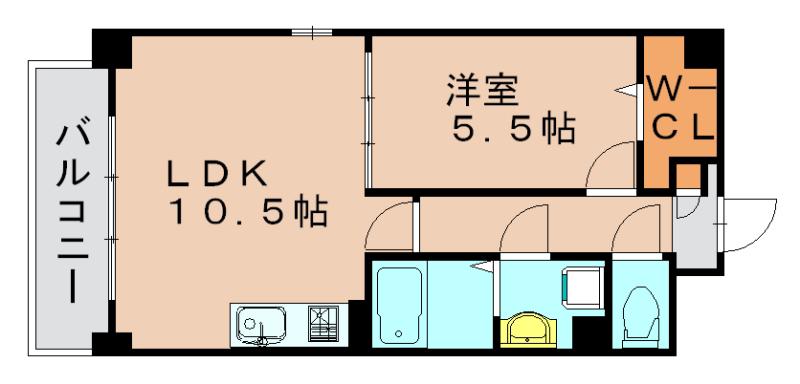 プロニティ空港前(1LDK/5階)の間取り写真