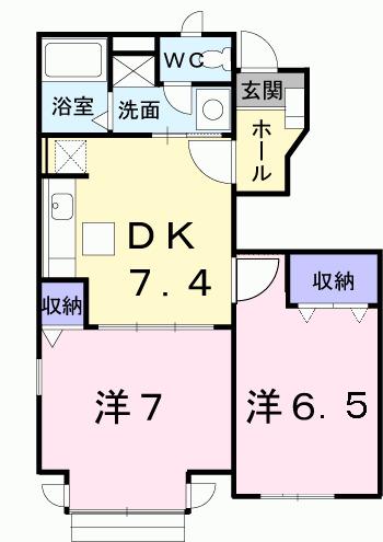 フォレストパレス(2DK/1階)の間取り写真
