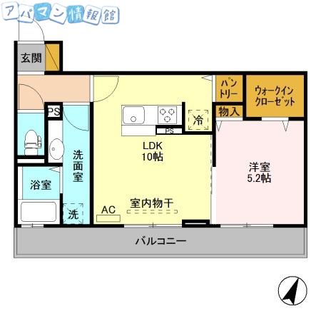 フォルテア A(1LDK/3階)の間取り写真