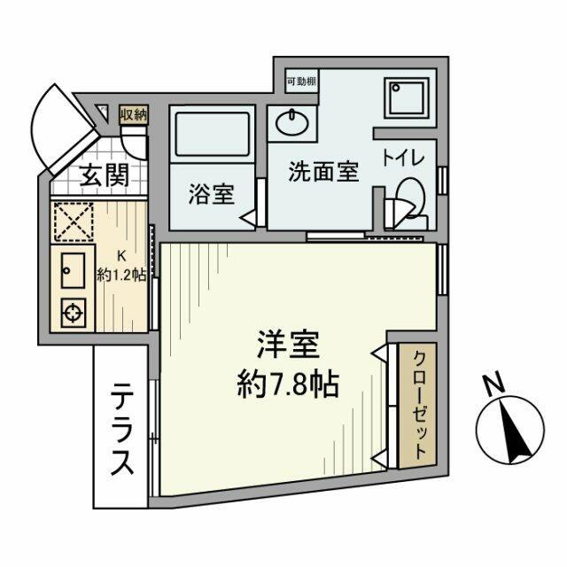 松原戸建(1K/1階)の間取り写真
