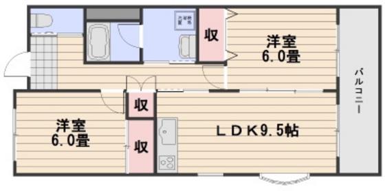 プルミエル アン・ドゥー(2LDK/2階)の間取り写真