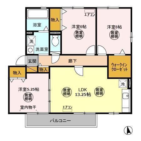 ベネツォーネC(3LDK/2階)の間取り写真