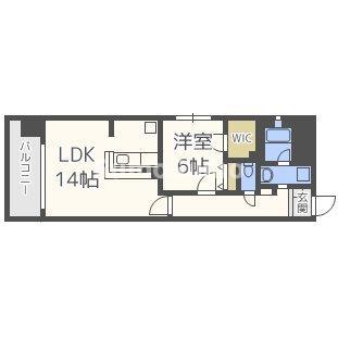 OCEAN松屋町(1LDK/9階)の間取り写真