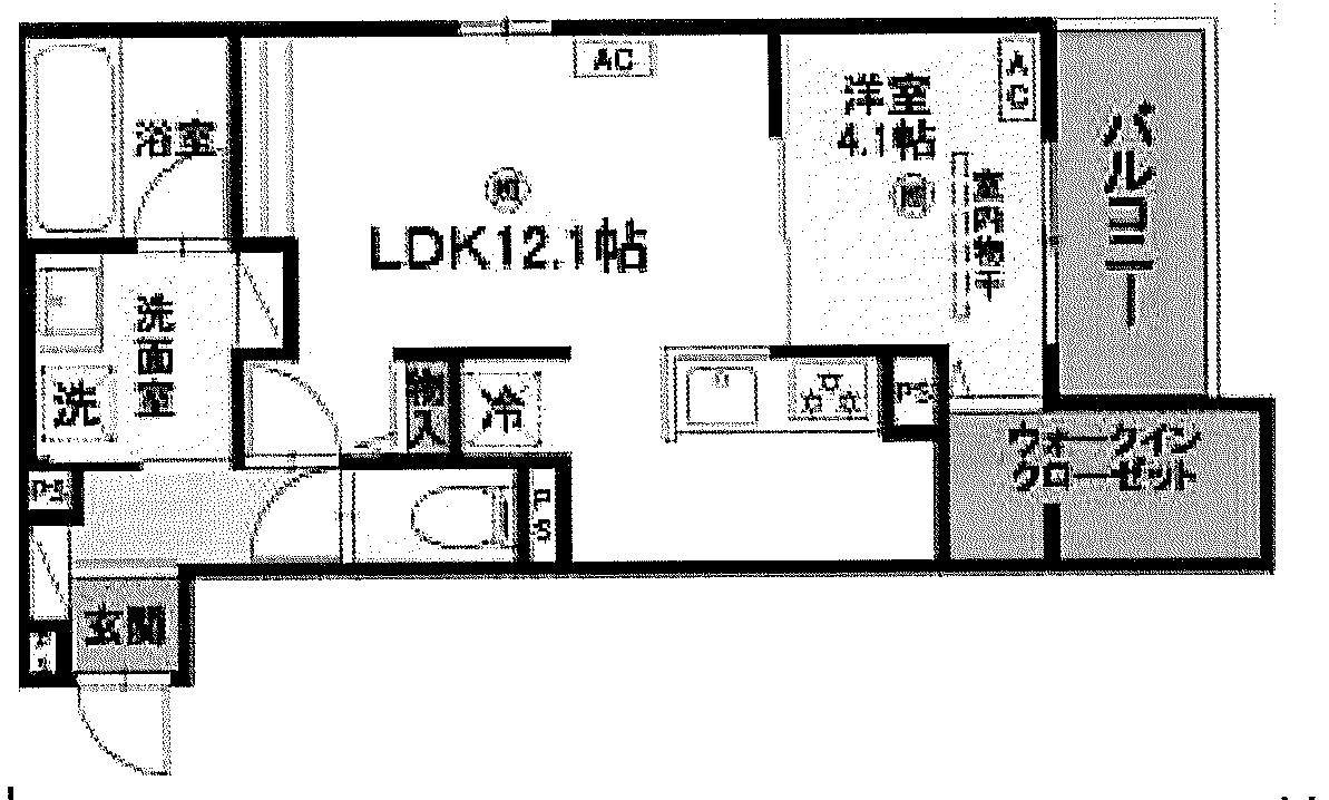 トリシア千躰(1LDK/3階)の間取り写真