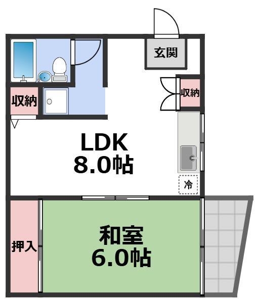 朝日プラザ高津III(1LDK/5階)の間取り写真