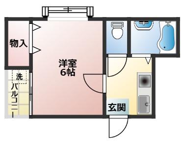 兼山マンション(1K/2階)の間取り写真