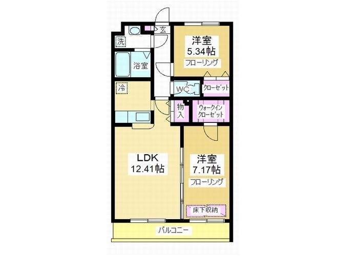 サン・ミケーレ(2LDK/6階)の間取り写真